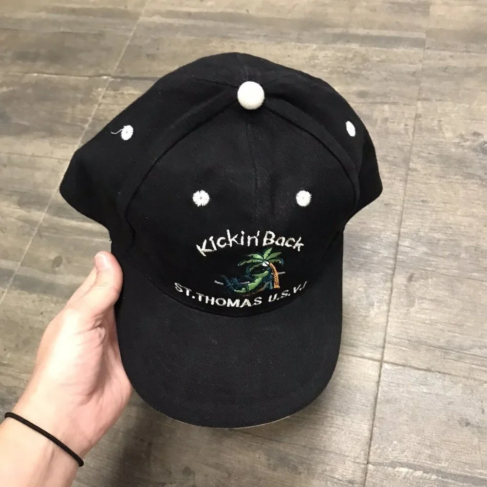 St. Thomas U.S.V.I. Kickin' Back Alligator‎ Palm Tree Adjustable Embroidered